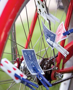 cards in bike spokes