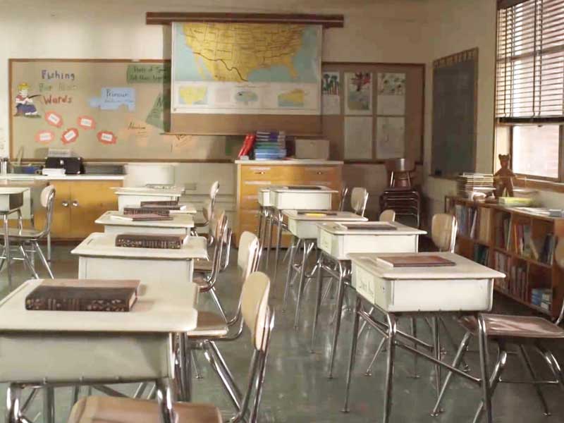 school classroom of the 60's