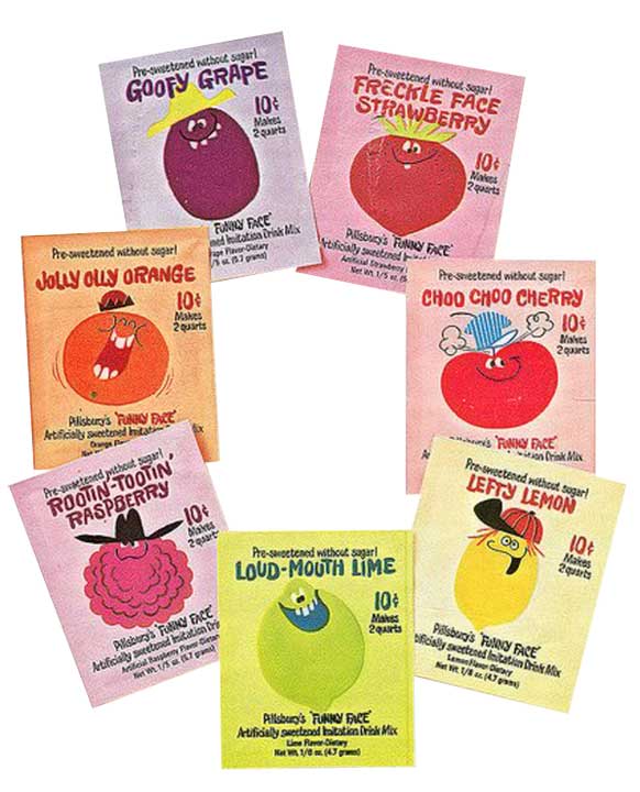 funny face drink packets