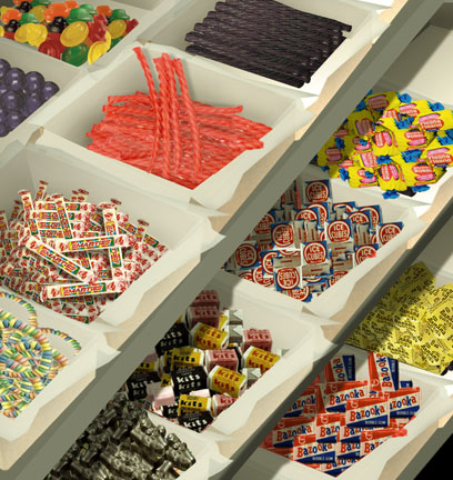 candy shelves
