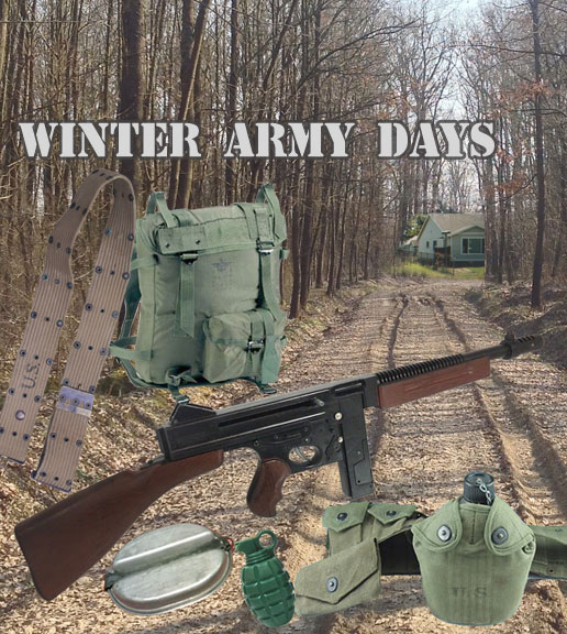 playing army in winter